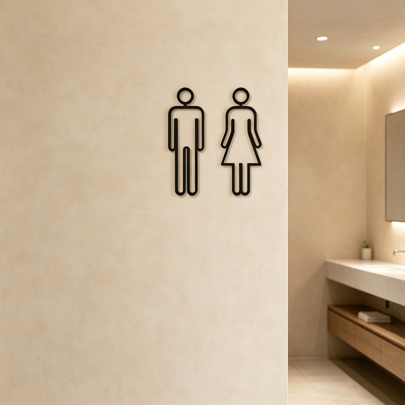 CouldNook 1Pair Of Restroom Door Wall Sign - Simple Room Marker