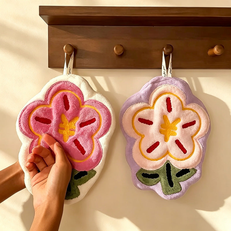 CouldNook Hanging Flower Shape Hanging Towel - Everyday Use Accent