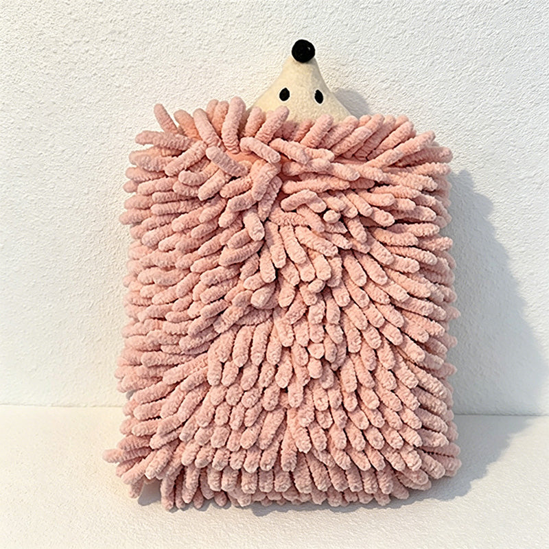 CouldNook Hedgehog Chenille Hand Towel - Quick Dry Absorbent Hanging Kitchen Towel