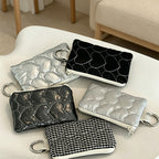 CouldNook Mini Quilted Heart Purse - Aesthetic Portable Card Case