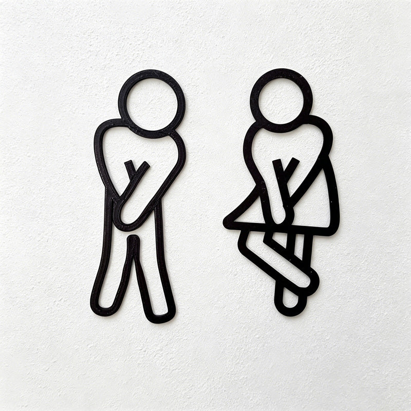 CouldNook 1Pair Of Restroom Figure Wall Sign - Door Marker Decor