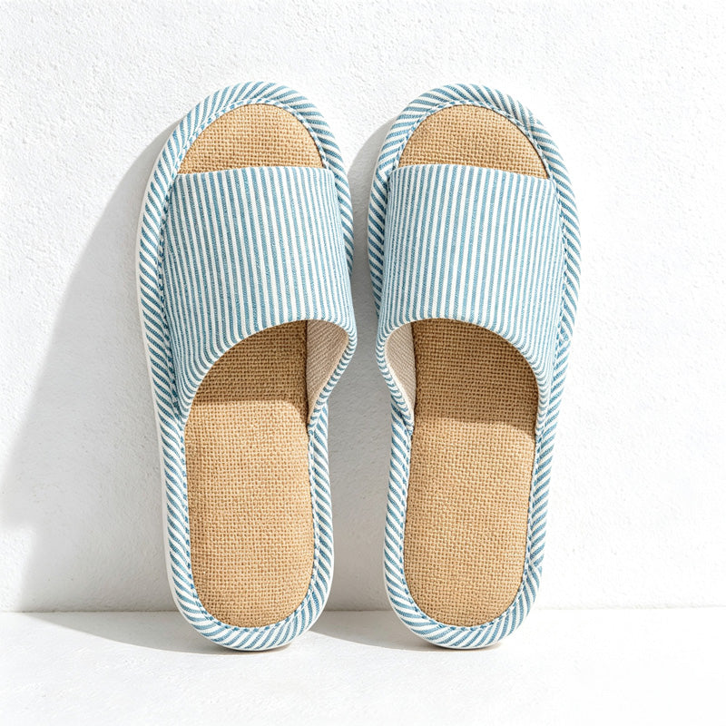 CouldNook Textured Airy Stripe Home Slippers - Practical Room Accent