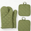 CouldNook Quilted Oven Mitt & Pot Holder Set - Kitchen Resistant Cooking Accessory