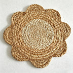CouldNook Faux Straw Flower Shape Table Placemat - Practical Room Accent
