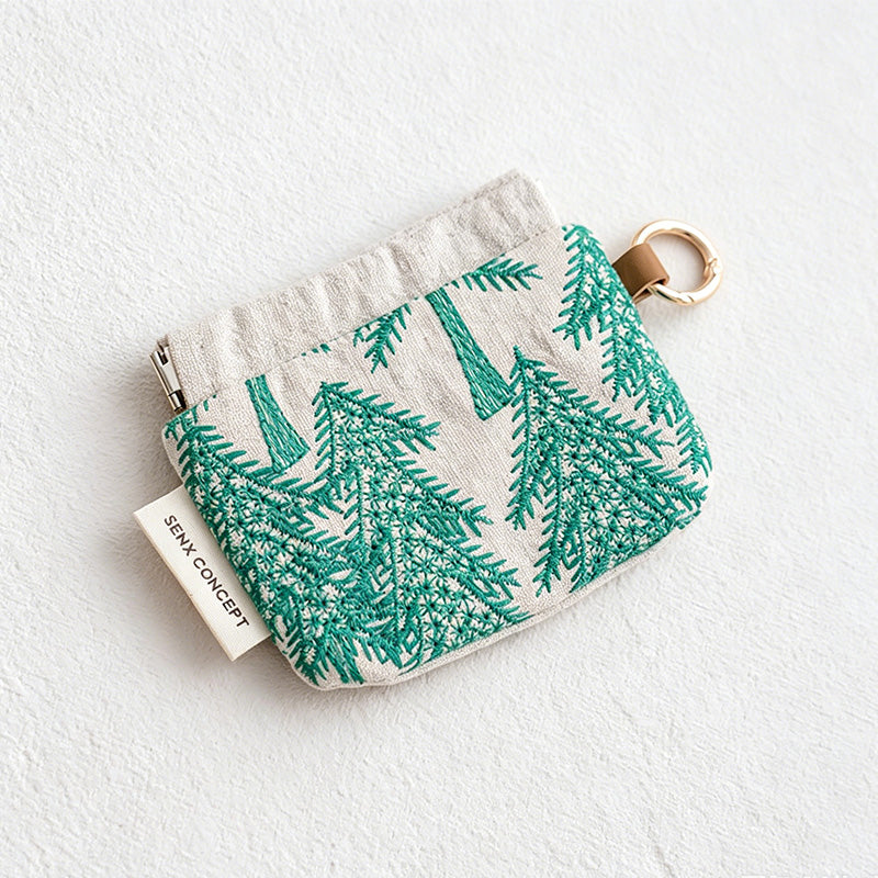 CouldNook Fake Lined Floral Drawstring Storage Pouch - Small Vanity Accent