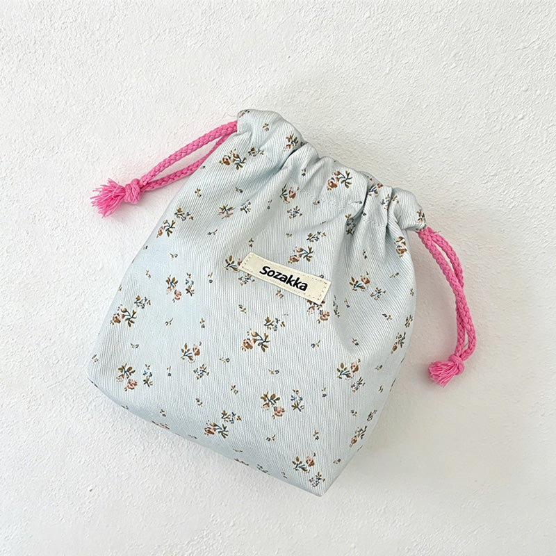 CouldNook Printed Drawstring Storage Pouch - Small Home Organizer