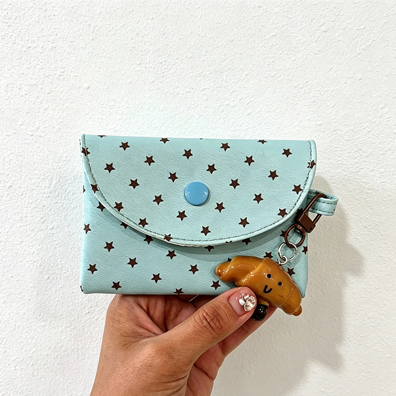 CouldNook Mint Chocolate Star Pouch - Aesthetic Canvas Card Case