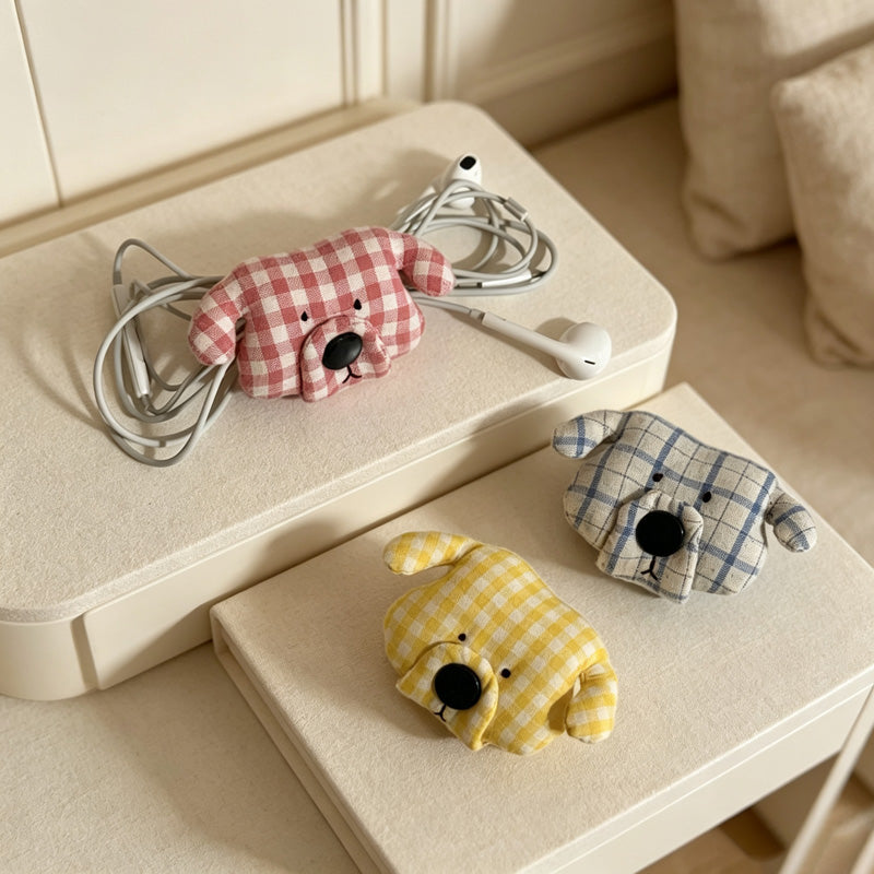 CouldNook Puppy Plaid Cable Organizer - Warm Room Detail