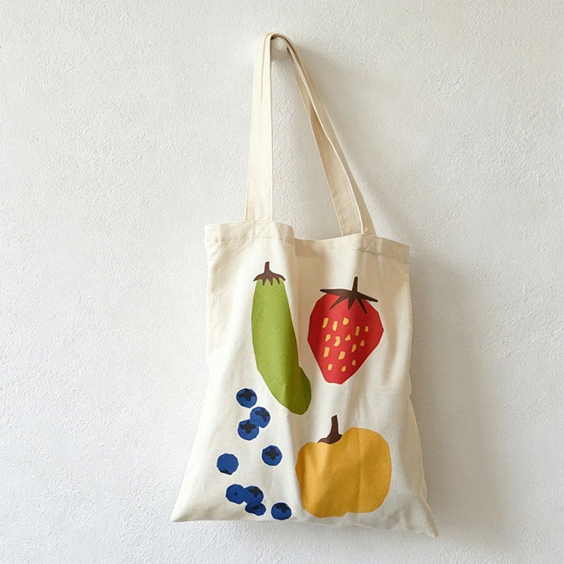 CouldNook Fruit Print Canvas Tote Bag - Everyday Carry Accent