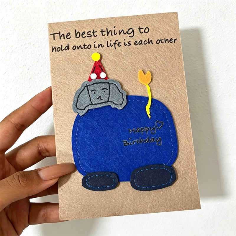 CouldNook Sculptural Non-Woven Greeting Card - 3D Effect Birthday Note