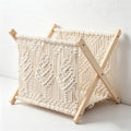 CouldNook Folding Macrame Magazine Rack - Textured Storage Stand