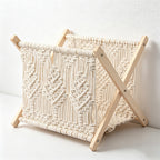 CouldNook Folding Macrame Magazine Rack - Textured Storage Stand
