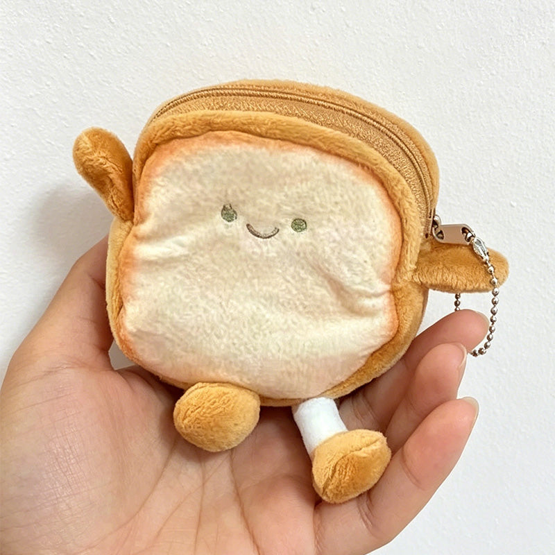 CouldNook Cute Toast Plush Coin Purse - Mini Pocket & Bag Pendant Organizer