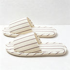 CouldNook Vertical Stripe Open Toe Slippers - Easy Indoor Accent