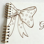 CouldNook Laser Engraved Guest Book - Bow Spiral Bound Notebook