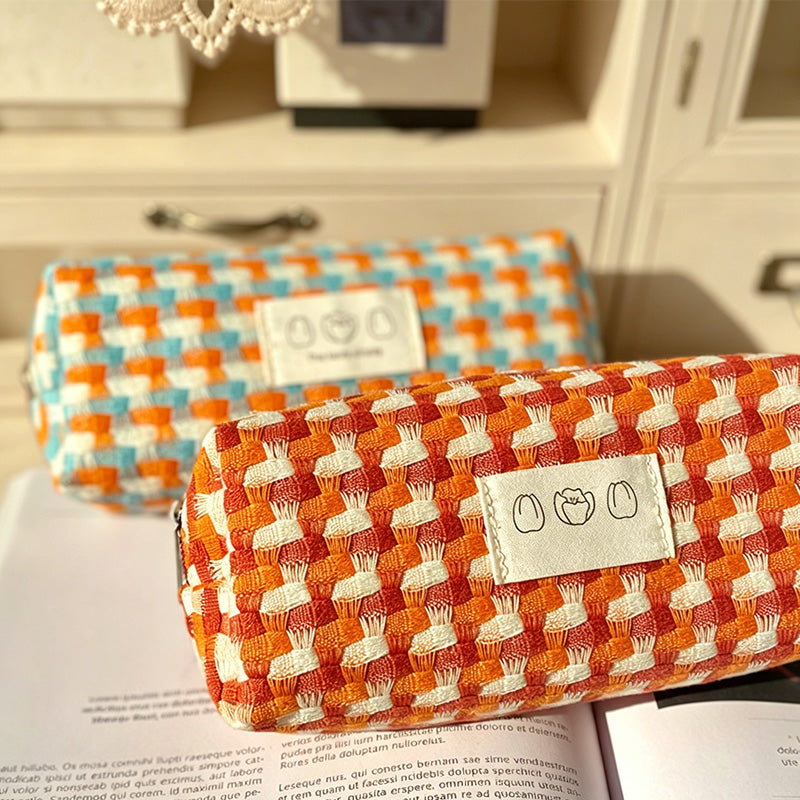 CouldNook Woven-Look Zip Storage Pouch - Desk and Travel Accent