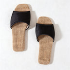 CouldNook Woven Look Contrast Footbed Home Slippers - Gentle Display Piece