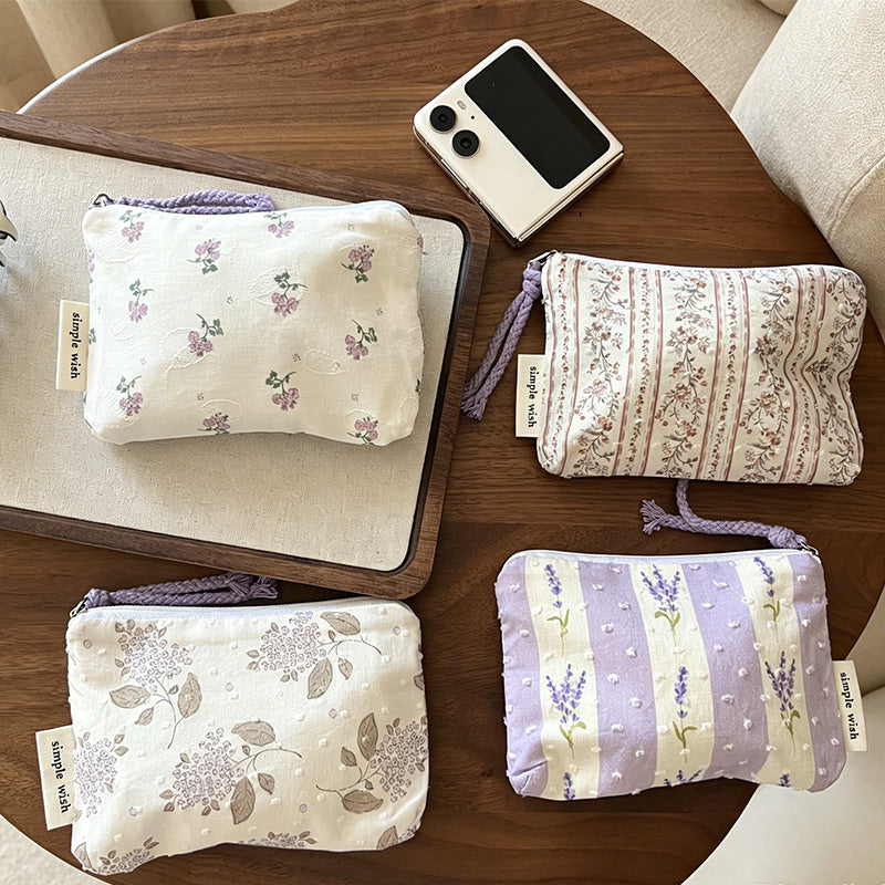 CouldNook Floral Drawstring Cosmetic Pouch - Vanity Storage Accent