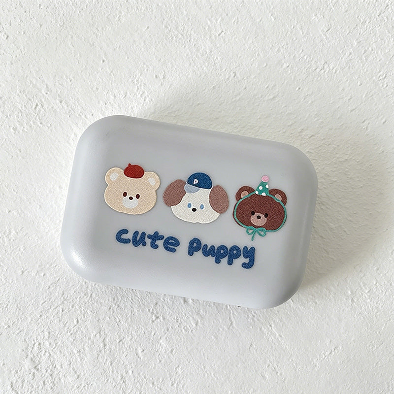 CouldNook Lovely Puppy Print Contact Lens Case - Small Home Organizer