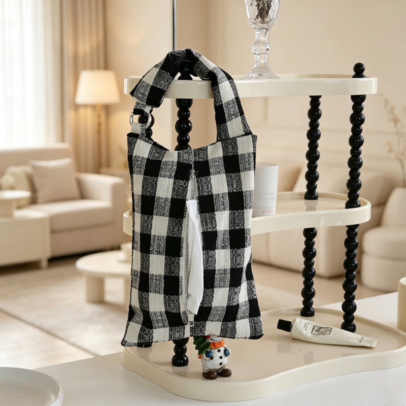 CouldNook Hanging Black White Tissue Cover - Easy Storage Accent