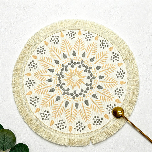 CouldNook Bohemian Tassel Placemat - Aesthetic Woven Table Mat