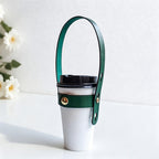 CouldNook Adjustable PU Leather Cup Holder Strap - Water Bottle Handle Replacement Accessory