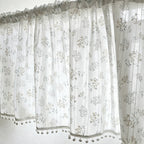 CouldNook Daisy Floral Half-Curtain - Aesthetic Cotton Cafe Drapery