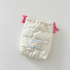 CouldNook Quilted Drawstring Storage Pouch - Soft Vanity Organizer