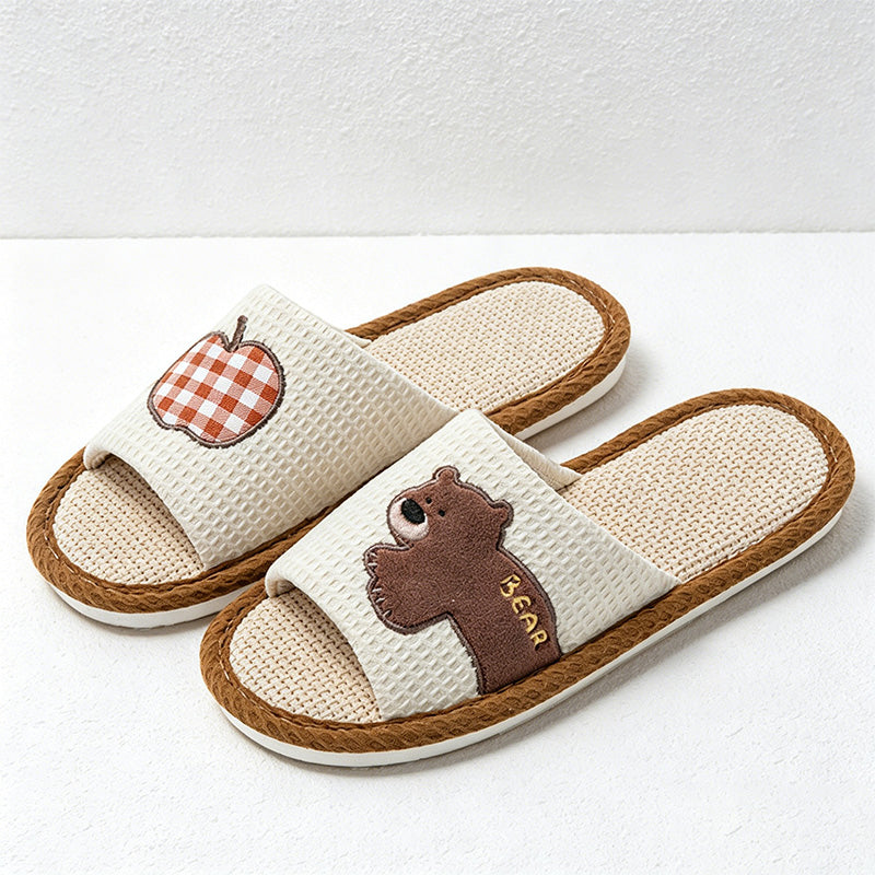CouldNook Animal Fruit Open Toe Slippers - Cozy Room Display Accent