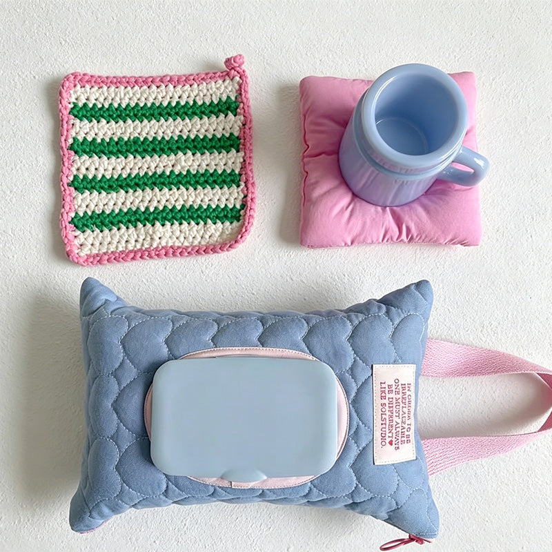 CouldNook Quilted Hanging Tissue Pouch - Stroller and Home Accent