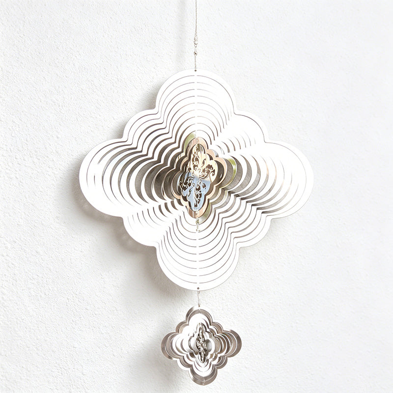 CouldNook 3D Mirror Metal Rotating Cloud Pattern - Cloud Metal Wind Spinner
