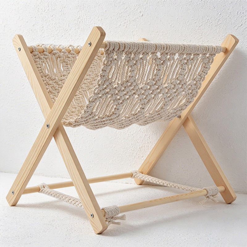 CouldNook Macrame Wood Storage Rack - Home Organizer Decor