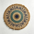 CouldNook Printed Jute Tassel Mat - Aesthetic Bohemian Round Placemat