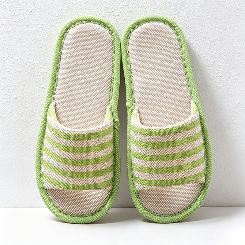 CouldNook Contrast Trim Stripe House Slippers - Warm Indoor Display Accent