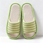CouldNook Contrast Trim Stripe House Slippers - Warm Indoor Display Accent