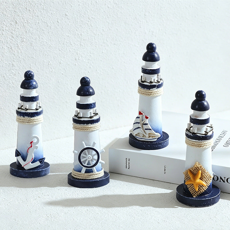 CouldNook Mediterranean Mini Wooden - Lighthouse Mixed Ornament