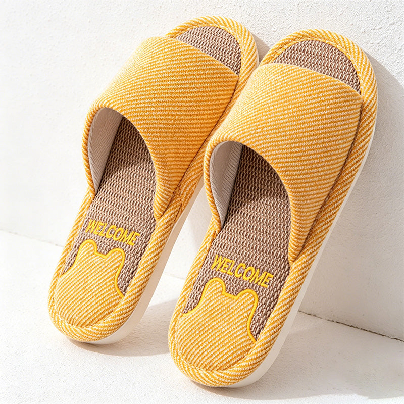 CouldNook Soft Band Open Toe Slippers - Simple Home Accent