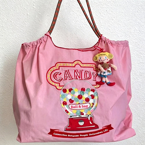 CouldNook Candy Embrodiery Shopping Bag - Everyday Market Accent