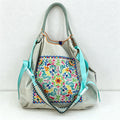 CouldNook Floral Square Embroidery Shopping Bag - Everyday Market Accent