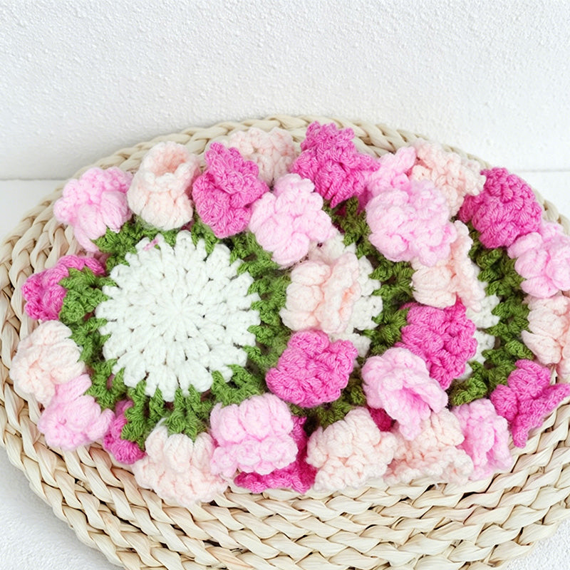 CouldNook Hand Crochet Bellflower Coaster - Floral Heat Resistant Table Decor