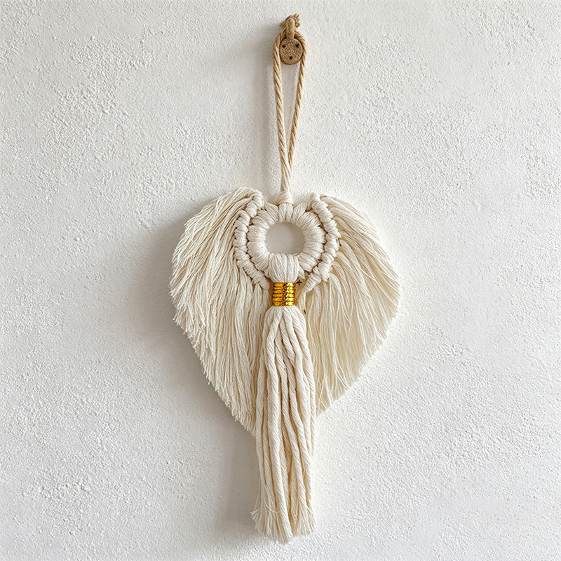 CouldNook Macrame Angel Wing Ornament - Window & Wall Accent Decor