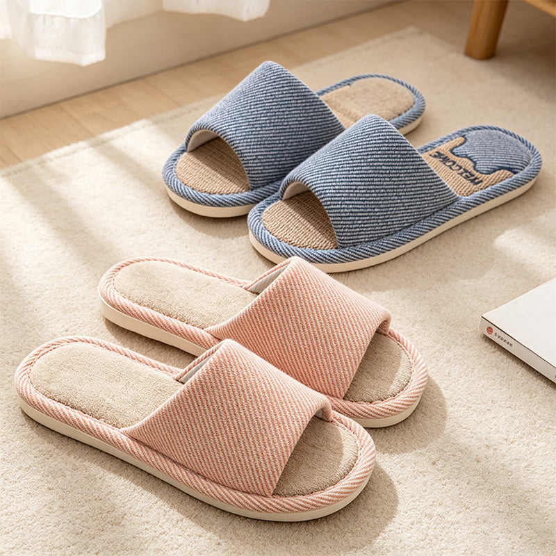 CouldNook Soft Band Open Toe Slippers - Simple Home Accent