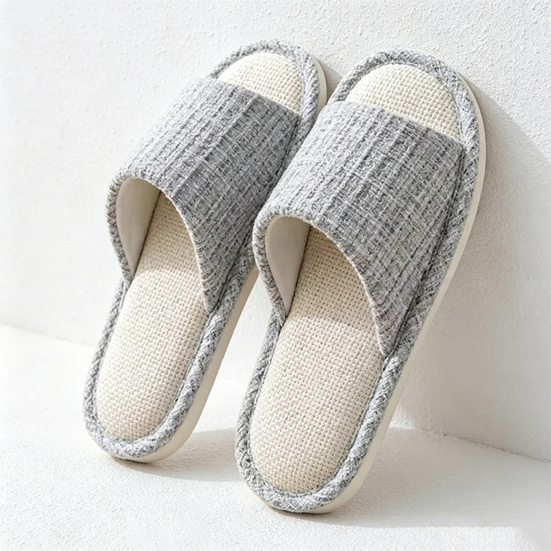 CouldNook Tweed-Look Open Toe Slippers - Soft Room Accent