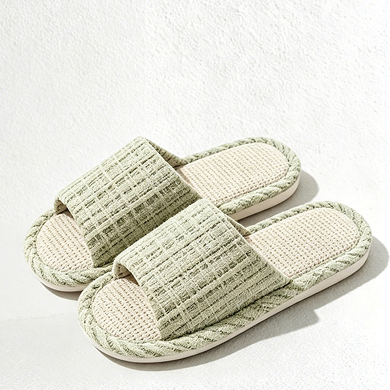 CouldNook Woven Straw-Look Open Toe Slippers - Natural Home Accent