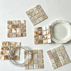 CouldNook Natural Shell Mosaic Coaster - Aesthetic insulated Table Mat