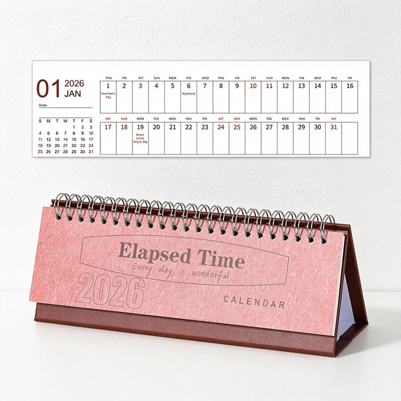 CouldNook Mini Desk Calendar - Minimalist English Desktop Calendar 2026-2025