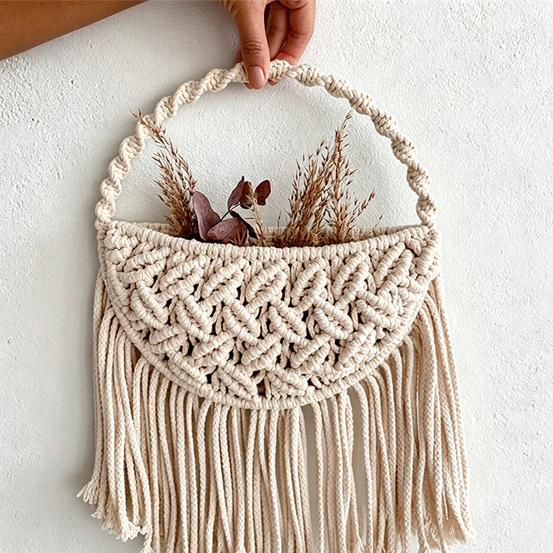 CouldNook Macrame Wall Pocket Basket - Hanging Floral Display
