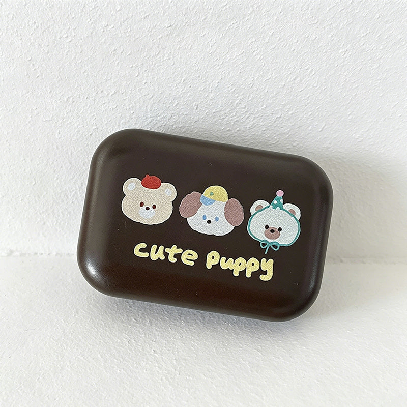 CouldNook Lovely Puppy Print Contact Lens Case - Small Home Organizer