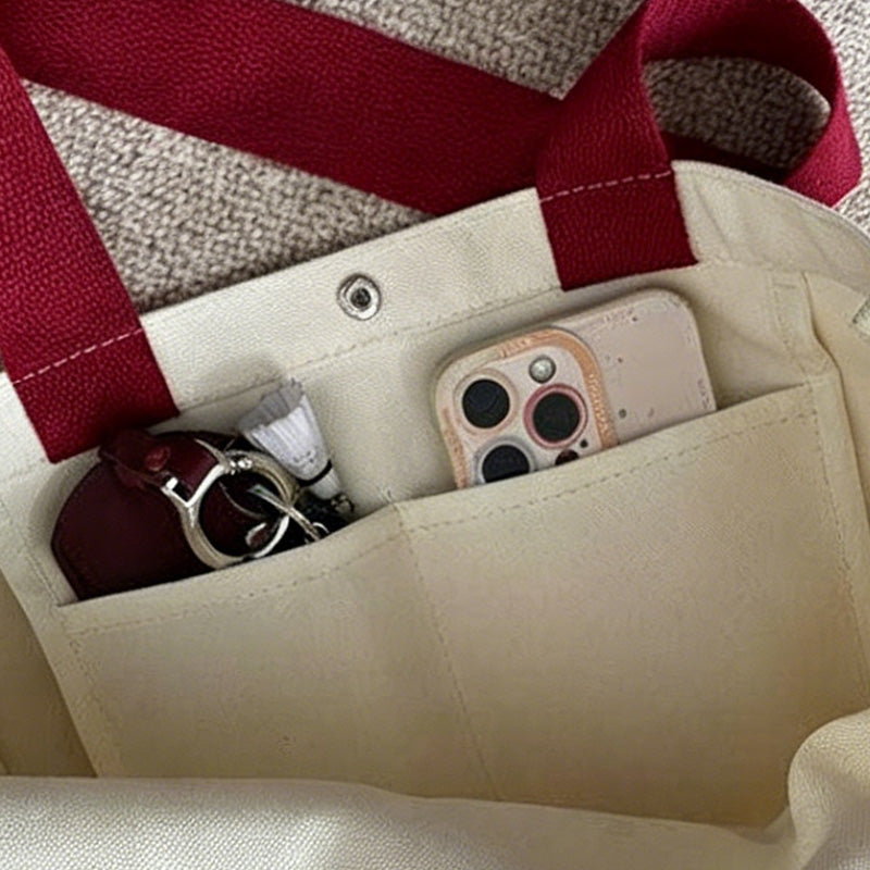 CouldNook Striped Canvas Tote Bag - Everyday Shopping Accent