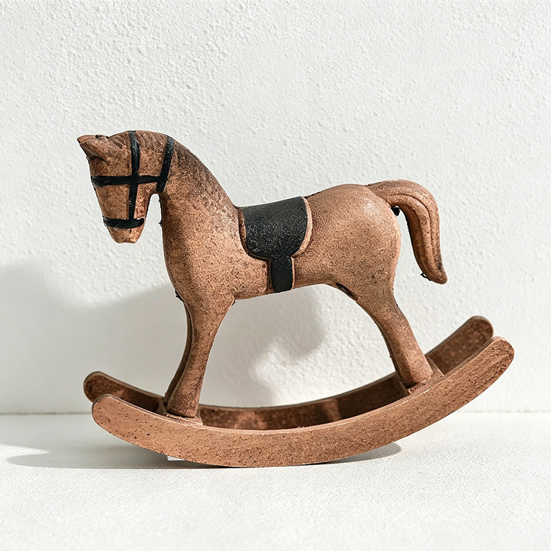 CouldNook Vintage Distressed Wooden - Rocking Horse Decor Ornament
